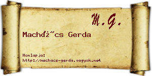 Machács Gerda névjegykártya